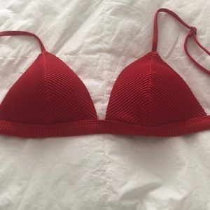 Hollister Swim ribbed red bikini top